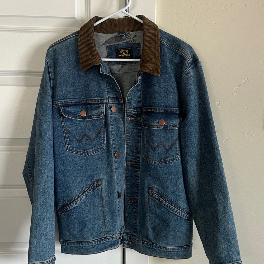 Wrangler Denim Jacket with Brown Corduroy Collar